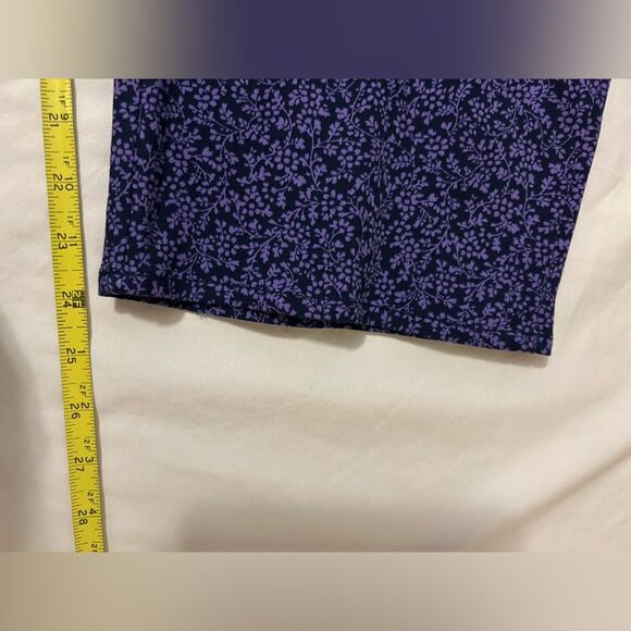 NWOT Isaac Mizrahi Live Purple Floral pant Size 28W petite (24 in inseam) - Picture 3 of 10